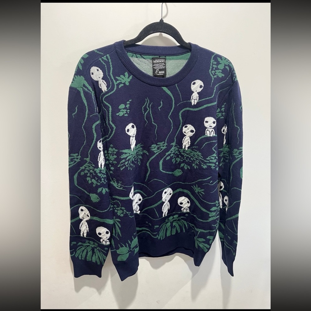 Studio Ghibli Princess Mononoke Kodama Forest Crewneck Sweater - Picture 2 of 8